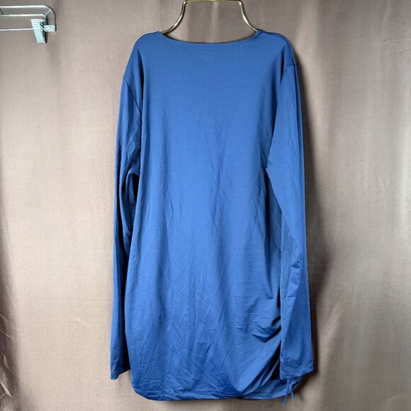 Lands' End Women's 1X-3X Deep Sea Navy Adjustable Tunic Swim‎ Long Sleeve Rash - Picture 5 of 7